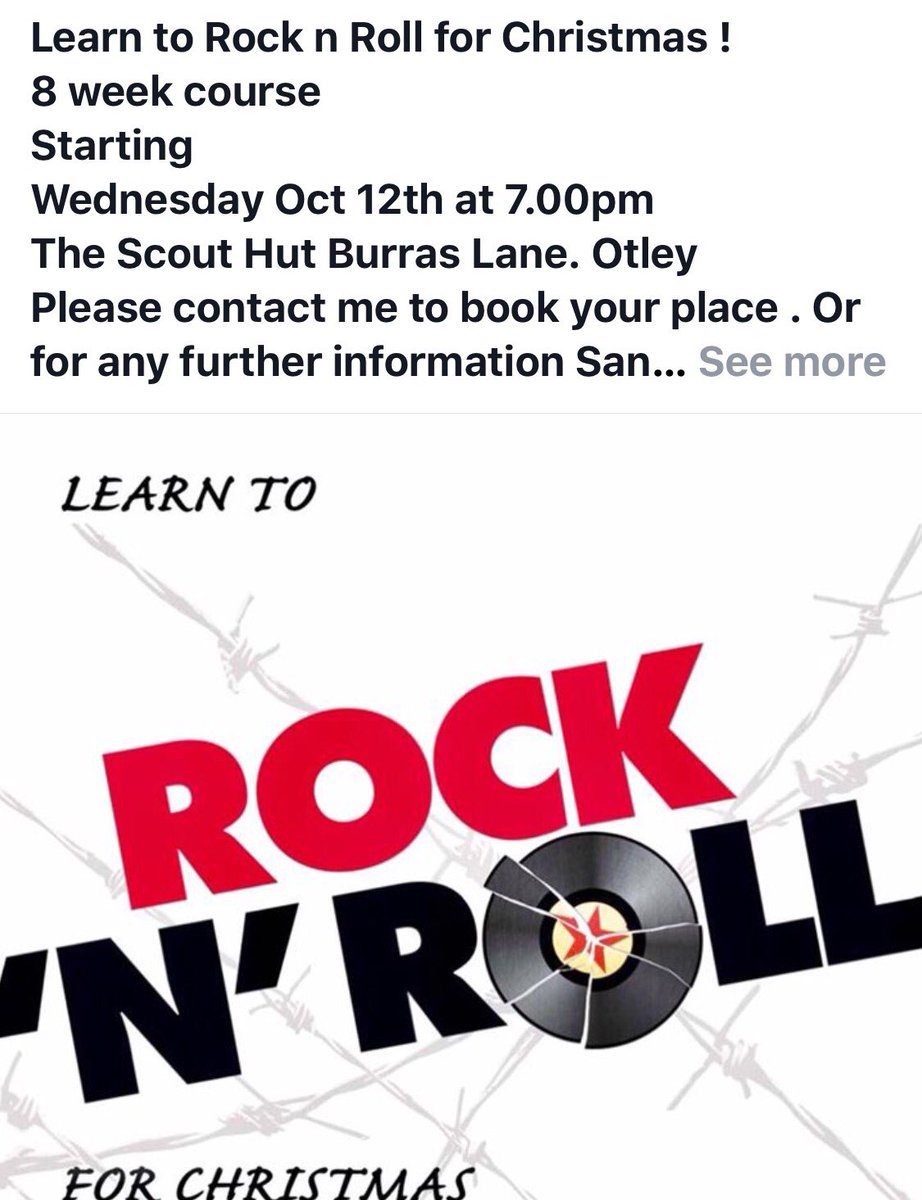 Rock n Roll 8 week course Starts Wed Oct 12th at 7.00pm
@otley retweet #otley 
<a href="/beaumont_sandra/">Sandra Beaumont</a> Sandra Beaumont
