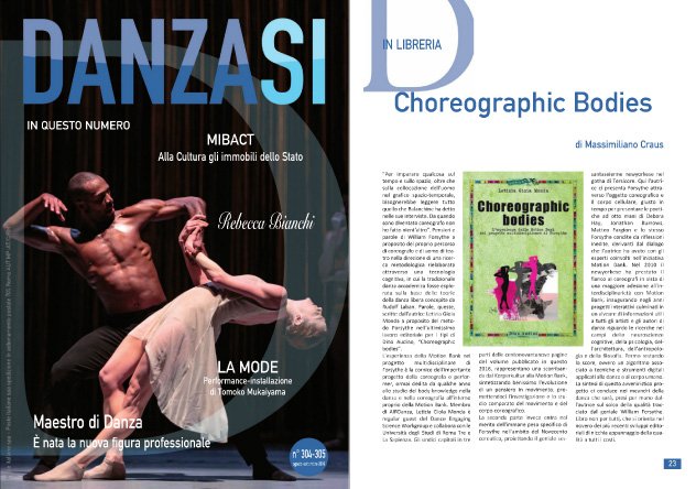 AudinoEditore's tweet image. Sul numero di agosto-settembre di @DanzaSi una #recensione al nostro &quot;Choreographic bodies&quot; #danza #digitalscore #motionbank #forsythe