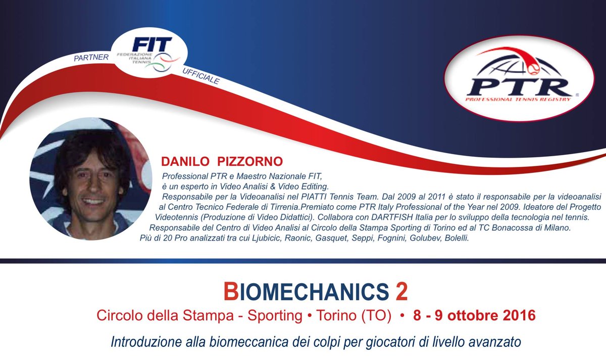 DANILOPIZZORNO's tweet photo. CORSO DI AGGIORNAMENTO: PTR Biomeccanica 2 con Luigi Bertino e Danilo Pizzorno @ptrtennis @dartfish @DartfishExpress https://t.co/dMbajM9D1n