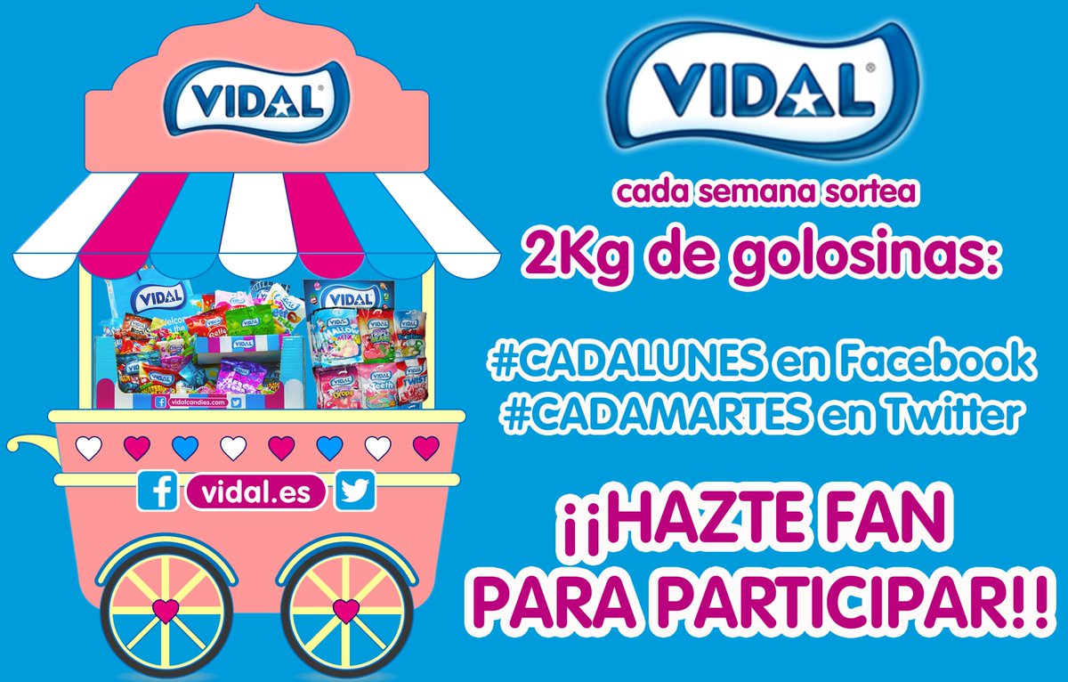 Vidal_Golosinas's tweet photo. 📢 ¡¡MEGA SORTEO #CADAMARTES!!
Para participar: 👉 dale LIKE + haz RT  👈
(..y por supuesto añadete a nuestras redes 😄) https://t.co/VfHhnu9TGN