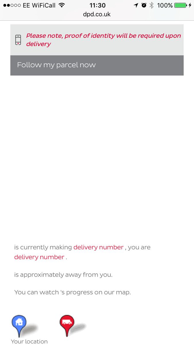 scottykn's tweet photo. @EE @DPD_UK Presume this isn't a good sign... 😫 https://t.co/TTJTaJQvAn