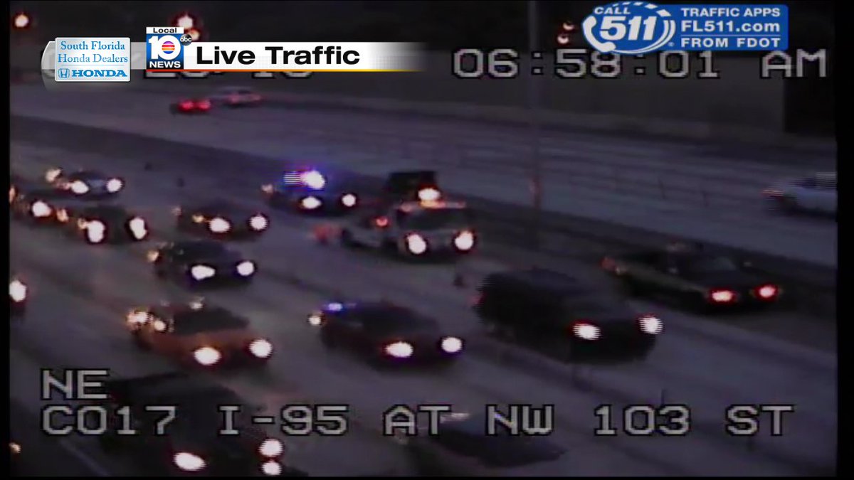 Disabled Vehicle on I-95 SB express at NW 103rd St #traffic #miami https://t.co/vV1Y8o3qrd