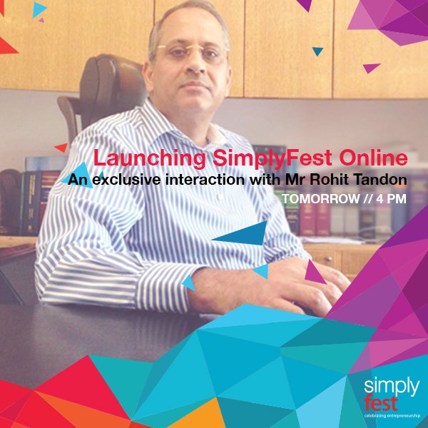 simply_fest's tweet photo. Register and interact with Rohit Tandon of T&amp;T Law tomorrow at 4pm https://t.co/ItvmuYsIir #SimplyFest #CelebratingEntreprenuership https://t.co/504jYe1h6x