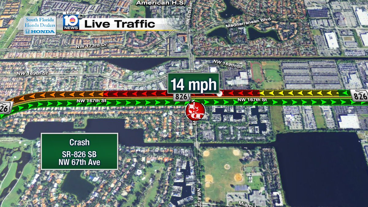 Crash on SR-826 SB at NW 67th Ave #traffic https://t.co/wE0mEHrEba
