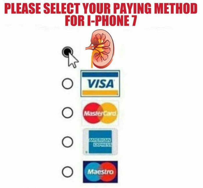 technohubstore's tweet image. Por favor, seleccione su método de pago para el iPhone 7 😂