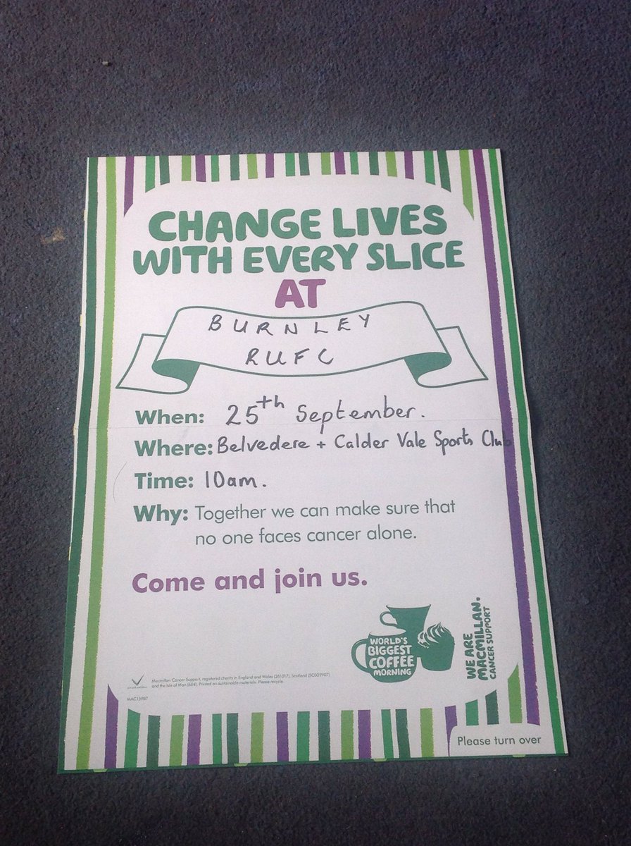 This Sunday come along have a brew &amp; buy a cake!! Also Rugby Aware - FREE - Course led by RFU coaches @ 10am.