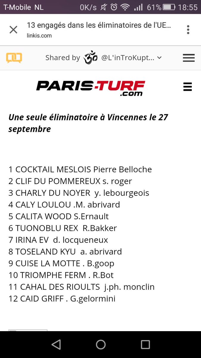 _kirstenelise's tweet photo. Only one serie at Vincennes for GP d' UET. Still an amazing field. #CharlyduNoyer #TuonobluRex #CaidGriff https://t.co/nFfAgSW6IR