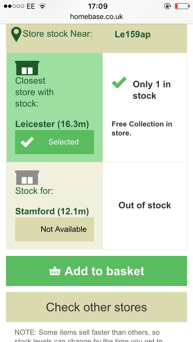 FlorrieParsons's tweet photo. @Homebase_help it was ready, and again, despite this time actually reserving it, they didn't have it in stock. https://t.co/k1nFCoBPqv