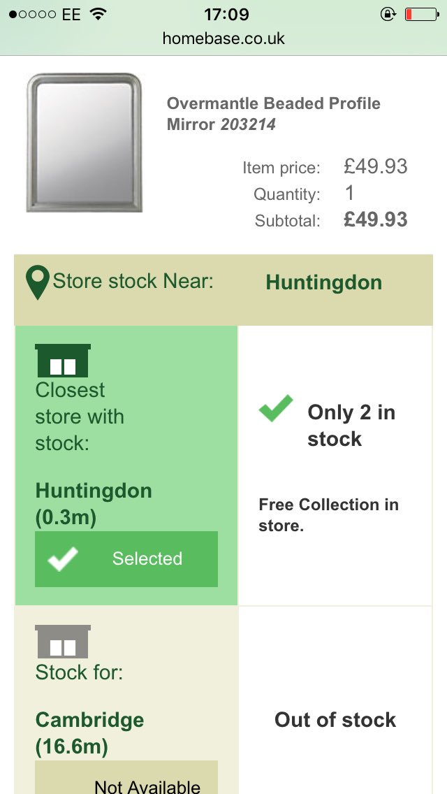FlorrieParsons's tweet photo. @Homebase_help and then clicked to collect online at Leicester.. Called this time to confirm as had an email to say https://t.co/tnDeScNC7G