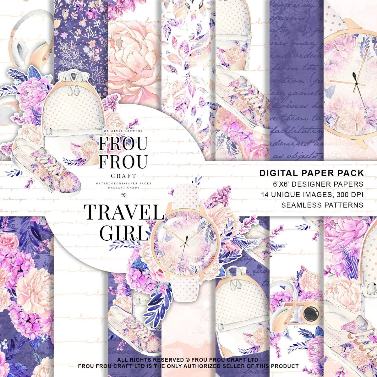 etsy.com/listing/479839… 💕 #digitalpaperpack #watercolor #paperpad #scrapbook #watercolorflowers #travelgirl #travel