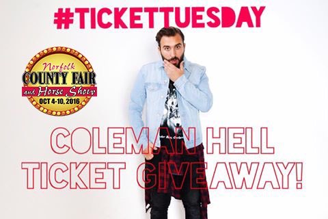 RETWEET to win Coleman Hell tickets at #NCF2016 Sat, Oct 8th. Tickets still available! #Ilovenorfolk #contest