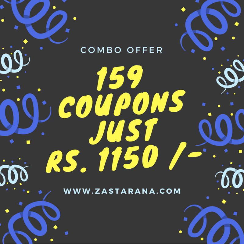 zastarana's tweet photo. #Total 159 #Coupons at #just Rs. 1150 !
Buy Now : https://t.co/SRUDBoj3jJ https://t.co/DD8Dnou0tU
