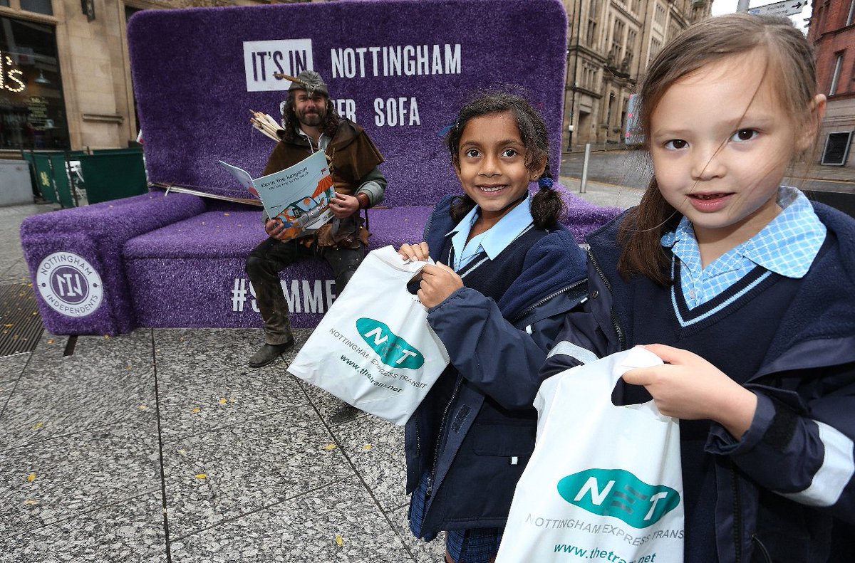 PR_Gemini's tweet photo. Many thanks to @NETTram @EzekialBone for getting involved with the #SummerSofa - #happychildren @NottmGirlsHigh @NGHSJuniors @HeadofJuniors https://t.co/OZMxusoPdH