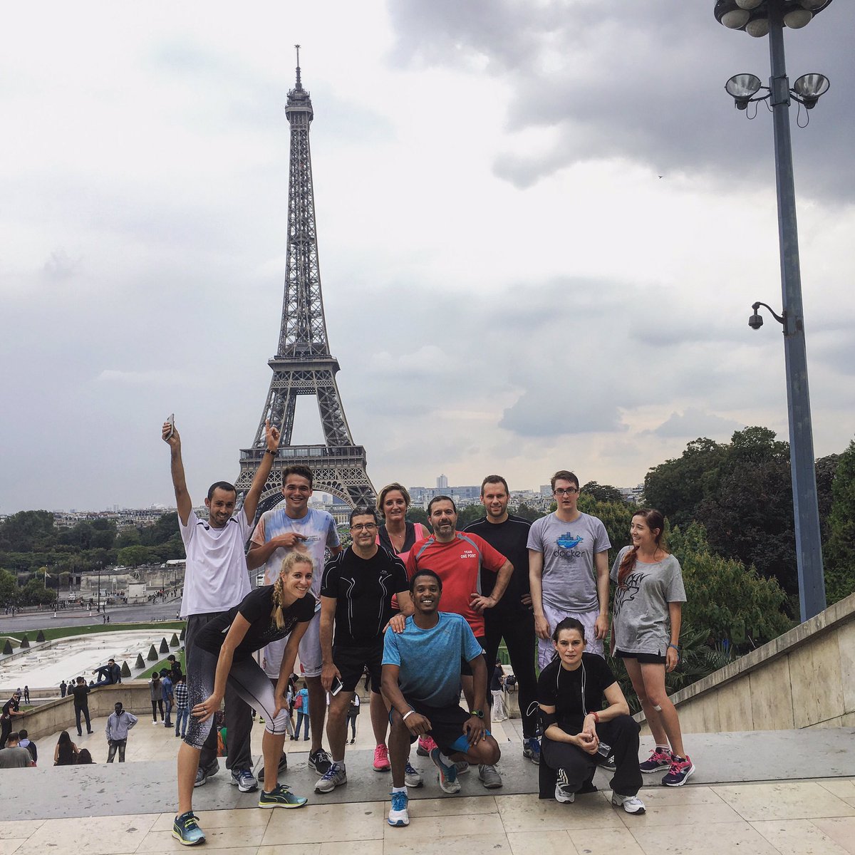 Running with this lovely team 🙌🏼@GroupeONEPOINT #EiffelTower #FeelingGood #Motivation #Paris #Challenge