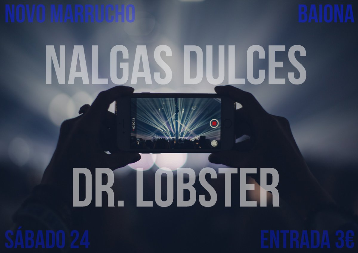 TabernaMarrucho's tweet photo. Este sábado tenemos un gran evento en @TabernaMarrucho, no te lo pierdas!!
#NalgasDulces + #DrLobster con una entrada de 3€!! #RockON https://t.co/vamSLgSGGB