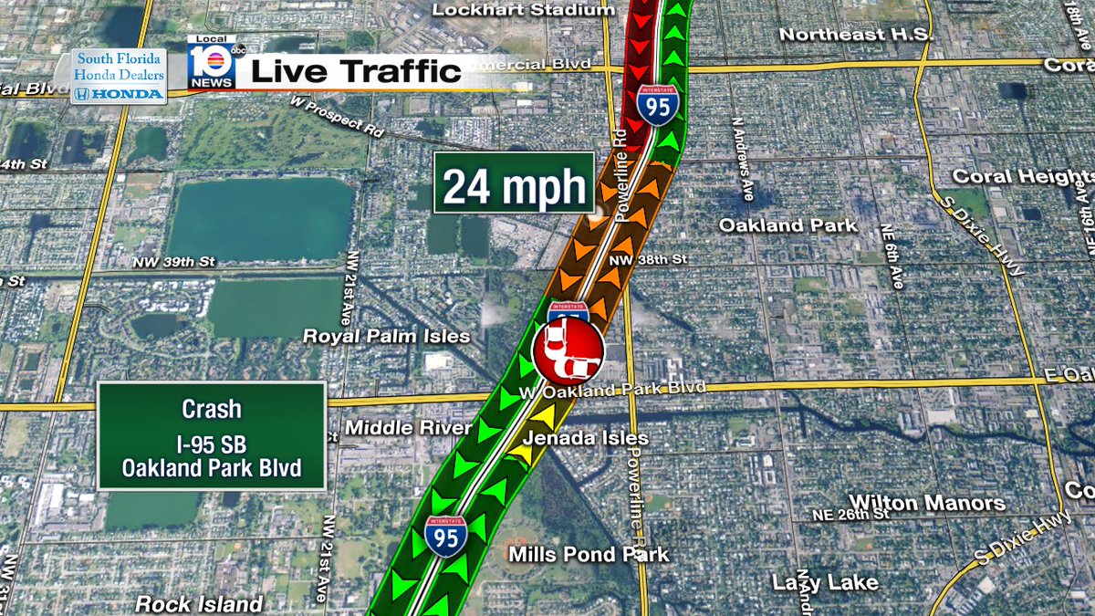 Crash on I-95 SB at Oakland Park Blvd #traffic https://t.co/pE0uIhK3GT