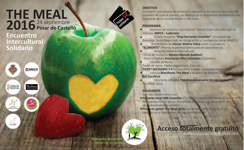 FSYCcibeCS's tweet photo. Os invitamos a colaborar con nostr@s participando en el Encuentro #intercultural #solidario #TheMeal2016 #Castellon https://t.co/FGKYZjQgp6