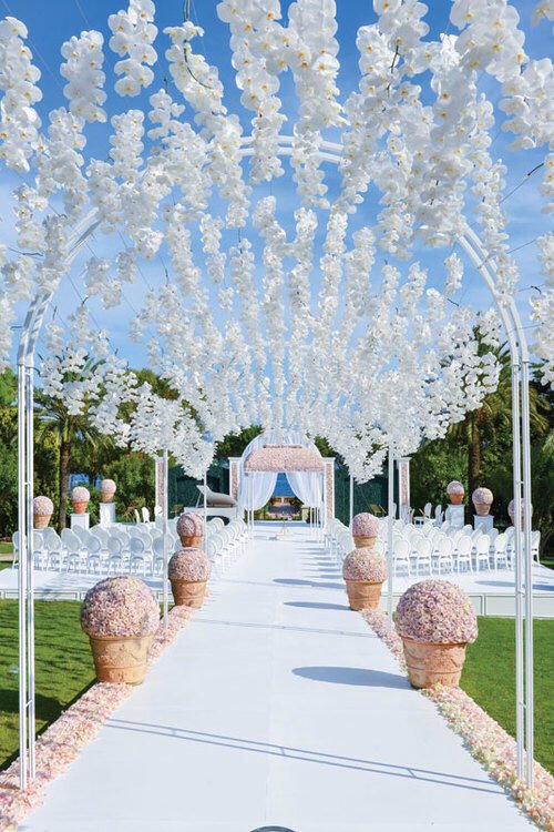Love the hanging flowers, not sure about the rest.
