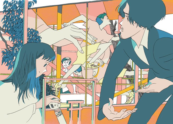 ロロ×高校演劇 いつ高シリーズvol.3『すれちがう、渡り廊下の距離って』メインビジュアルを描かせていただきました。 https://t.co/9KkXDMUnwk 