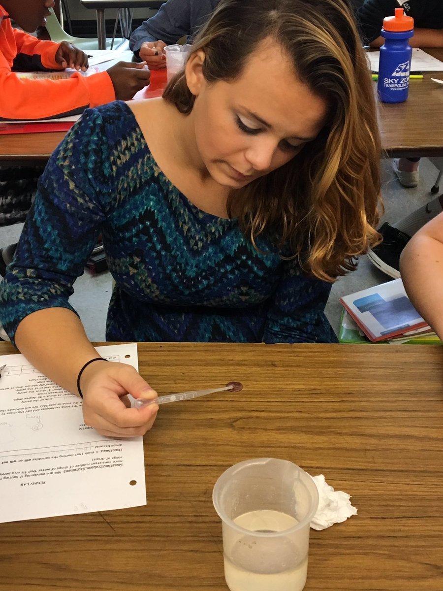 PPS_Science's tweet photo. Mrs. Coffey @PCISFalcon GR7 drops of water on a penny, limiting variables, planning & carrying out investigations #NewSTEFramework https://t.co/Y8jPoGMCeP