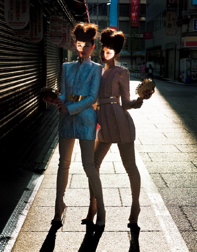 STREET RAVE, @top2712 &amp; <a href="/soniann0505/">山本ソニア</a> by Jiro Konami wears #BALMAINFW16 full looks in latest issue of @Voguejp