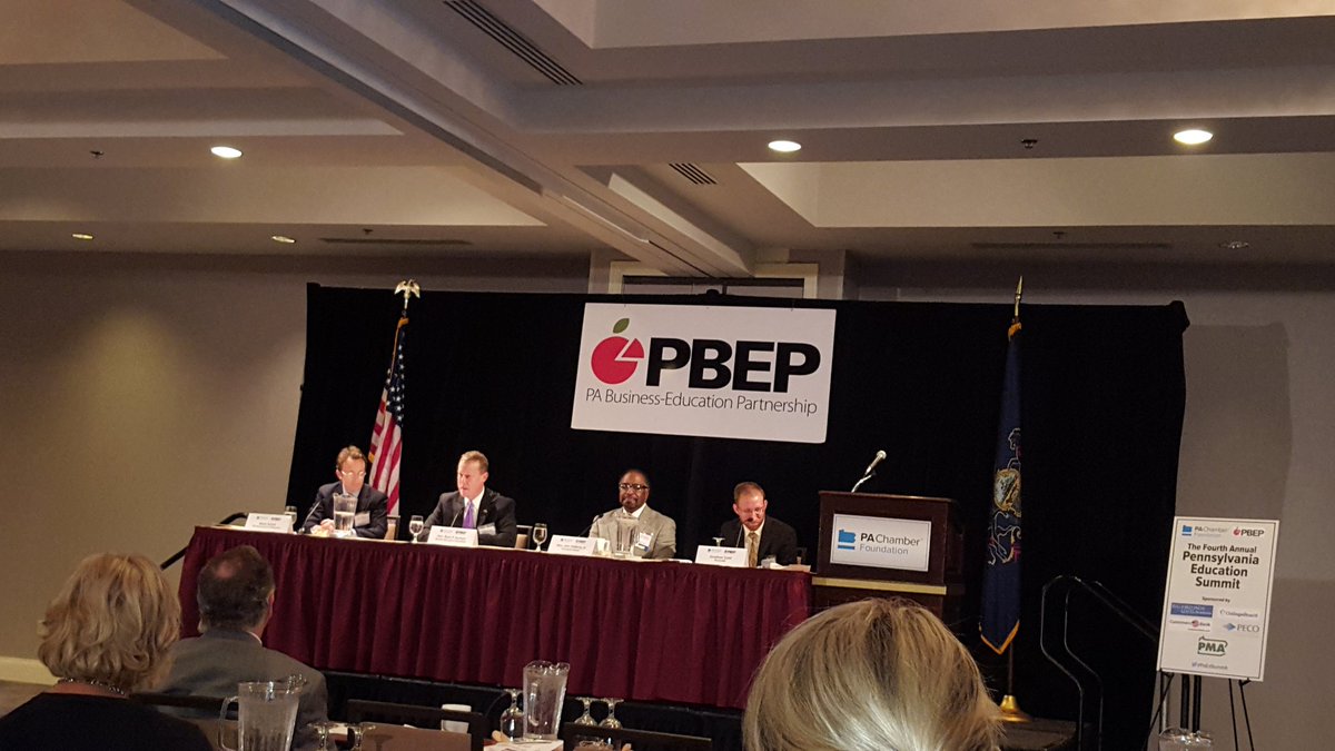 DavidWPatti's tweet photo. Great panel addressing the challenge of failing schools thru turnaround districts #PaEdSummit https://t.co/jpQdJK78HU