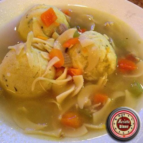 Matzo Ball soup just puts a smile on your face...right?

Menu: buff.ly/2c63tKo
#MariettaDiner #MatzoBallSoup