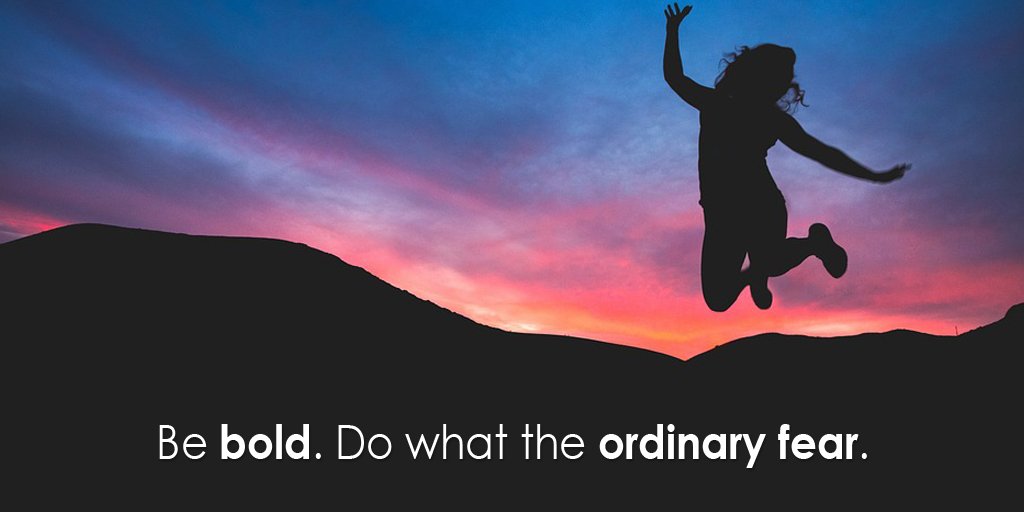 LadyTerezie's tweet photo. Be bold. Do what the ordinary fear. #quote https://t.co/YK8mhLHf7Q