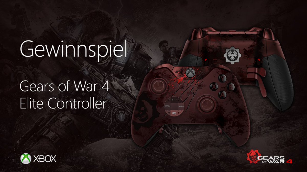 XBOX_DACH's tweet photo. Bock einen #GearsofWar4 Elite Controller zu gewinnen? Retweet zum Teilnehmen! https://t.co/sW1zFyAVP5 1/2 https://t.co/f2jNzPJLa7