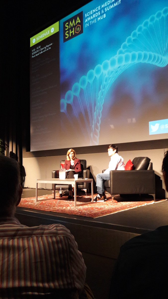 bionyi's tweet photo. Paula Apsell @mamaanova and @Joi  talking now about artificial intelligence at #Sciencesmash. https://t.co/ei1XFa8gcF