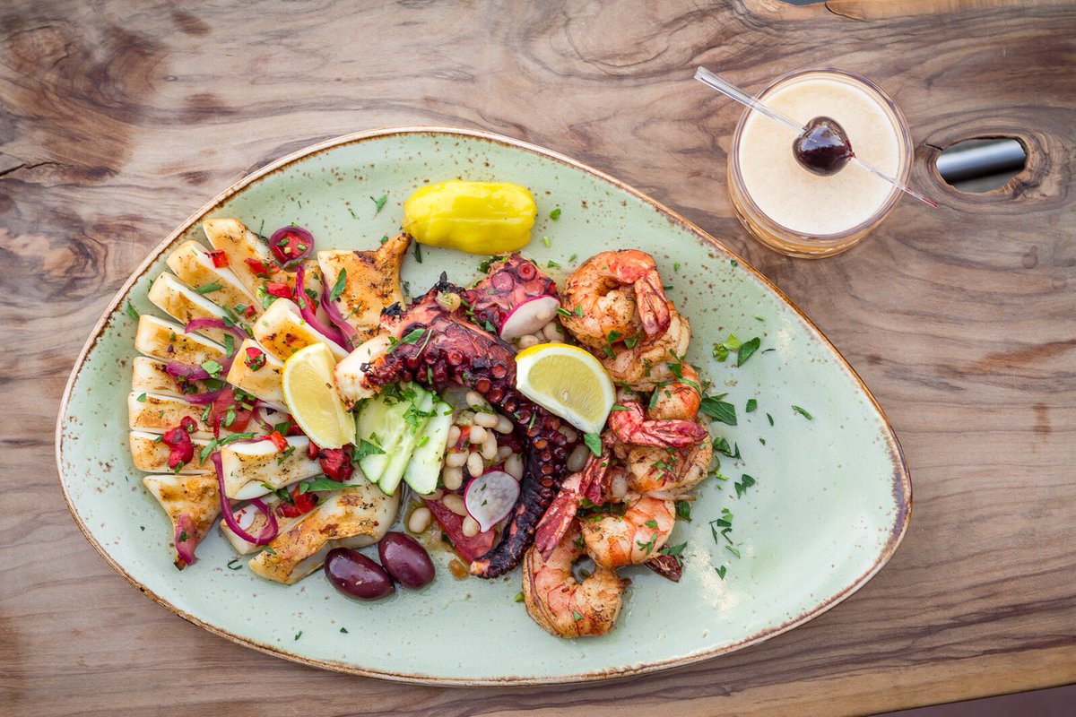 Evoo Greek Kitchen On Twitter Trio Seafood Grilled Calamari