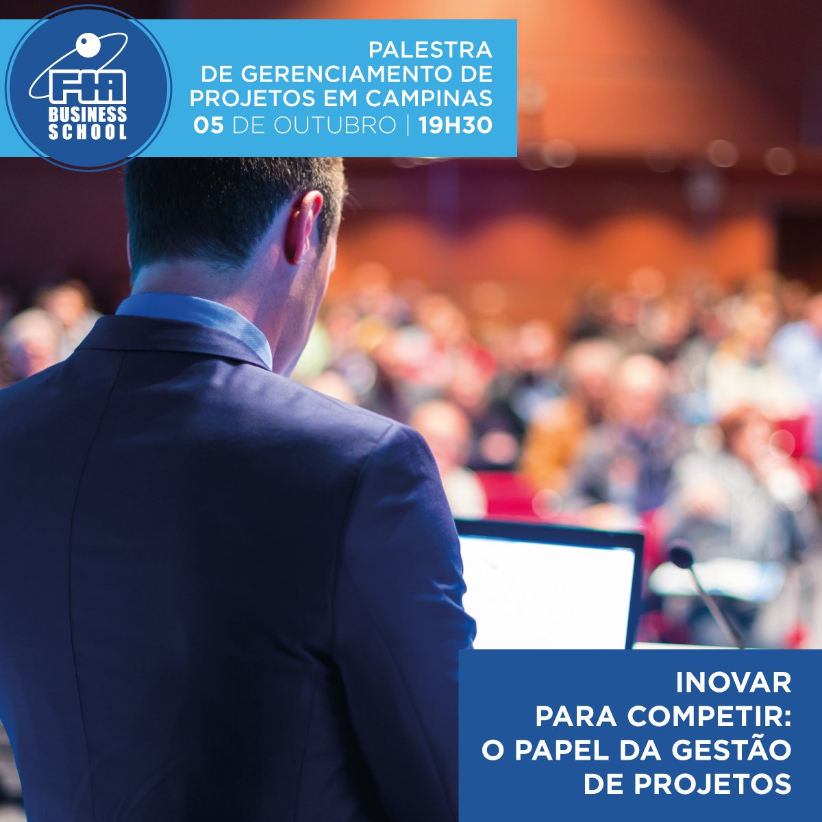 Palestra de Gerenciamento de Projetos em Campinas. Participe! goo.gl/gLDWEy #DescubraFIA #GestaoProjetos