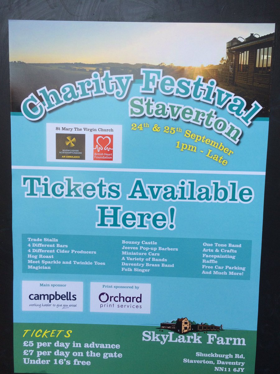 EarlyDoorsDav's tweet photo. #StavertonFestival 
Tickets £5 from Early Doors #Daventry #RealAle @PhippsNBC  @Dow_Bridge @Gun_Dog_Ales @TowcesterMill @frogislandbeers https://t.co/n8BB8poA1K