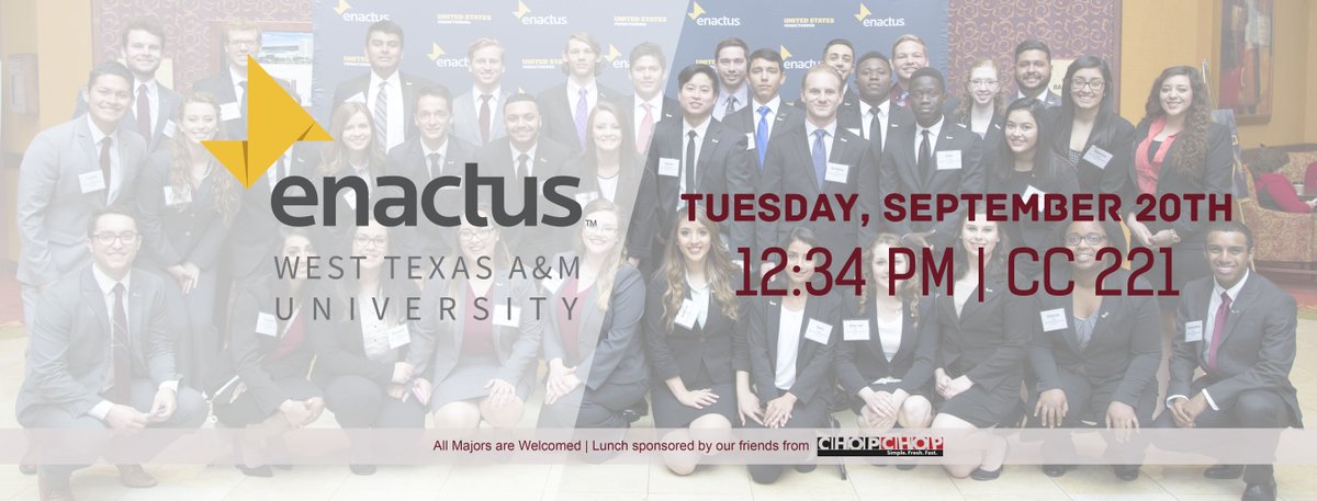 We want your talents and ideas! Don't forget our meeting, CC 221 at 12:34! Thanks <a href="/ChopChopRice/">Chop Chop</a> for providing lunch!
