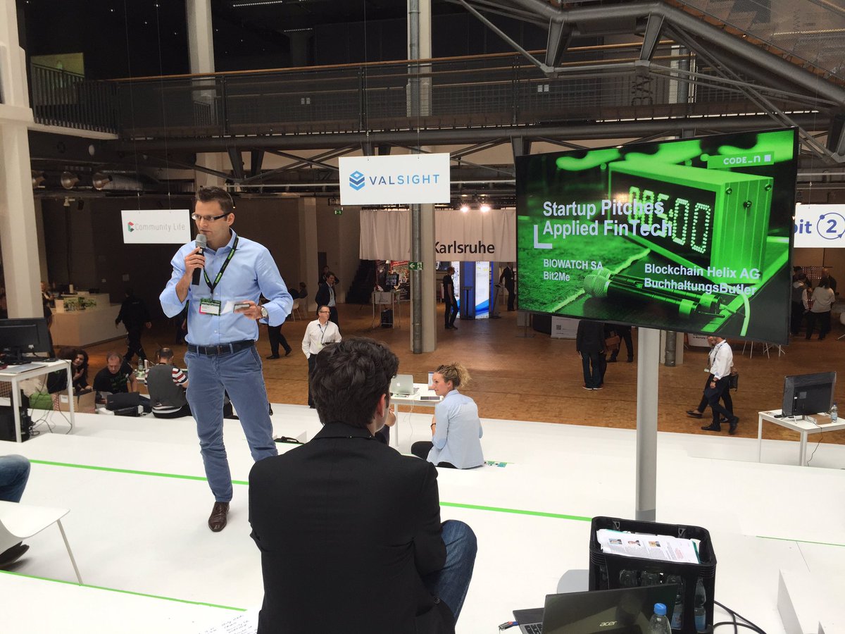 gft_de's tweet photo. Tolle Pitches von unseren #FinTechs! @biowatch1 @Bit2MeAPP @BlockchainHelix @BuhaButler #CODE_n #newNew https://t.co/nPihT1R2zH