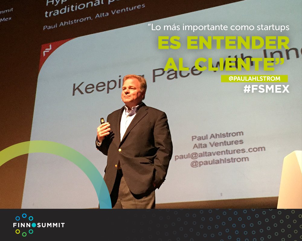 FINNOSUMMIT's tweet photo. "Lo más importante como #Startup es entender al cliente” 
- @paulahlstrom
#FSMEX 2016 https://t.co/mrN4ivQr8W