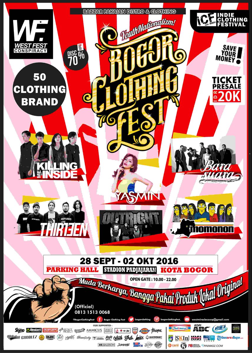 BOGORINDIECLOTH's tweet photo. #bogorclothingfest #raincitypride 8 hari lg mari merapat genk..#savemoney!! @sman1dramaga @eASYsmansa @SMPN12Bogor2 @smpn13bogor @kirsmansa https://t.co/fG2CpJrYdN