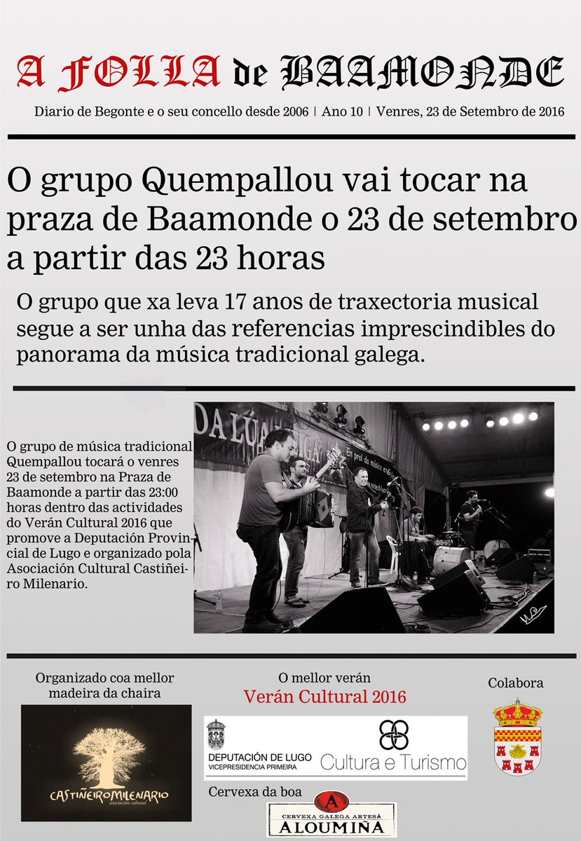 <a href="/quempallou/">Quempallou</a> en Baamonde (Begonte, Lugo) o venres 23 de setembro a partir das 23 horas. Feeesta!!