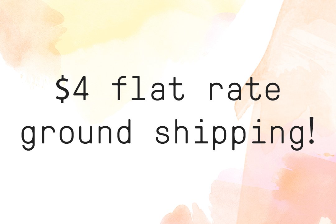 We recently cut our Flat Rate ground shipping in half!! Now offering $4 Flat Rate Shipping on orders under $60 (Free Shipping over $60)
