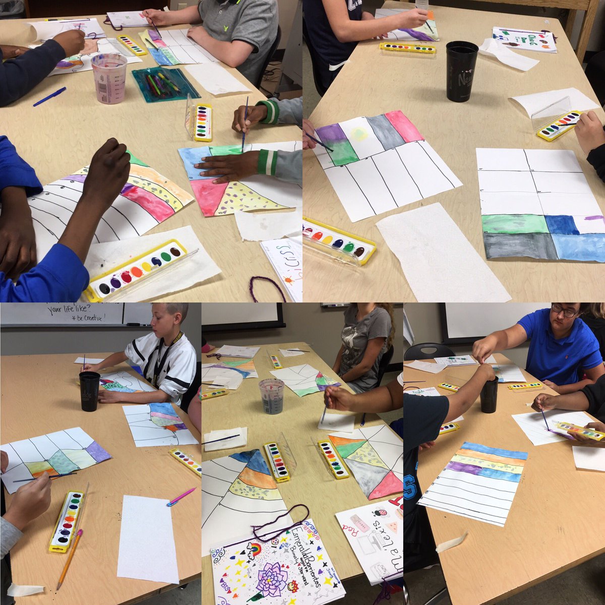 ms_yauger's tweet photo. 7th/8th grade art and 9th grad Art I are working on watercolor techniques this week at AC #CaneClassroom #CaneCreative #CaneArt #ACJHS https://t.co/zFqNUrfU0N