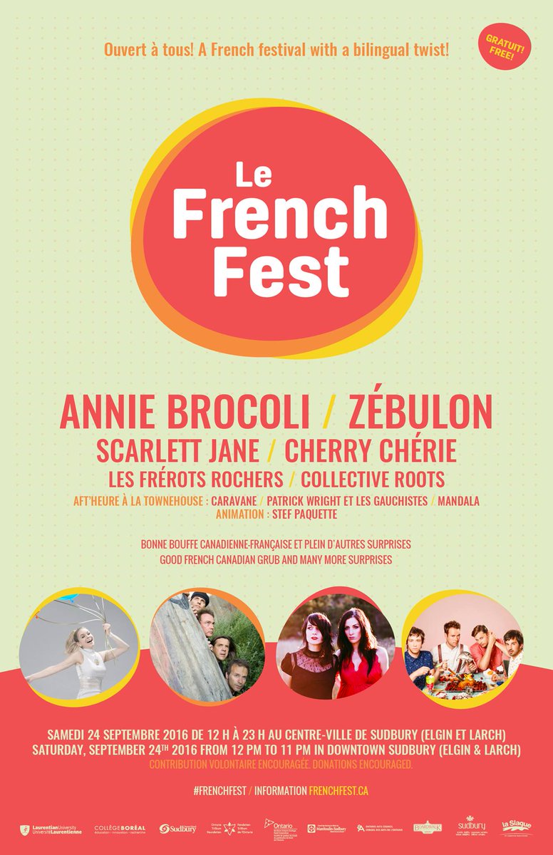 J'animerai le #FrenchFest organisé par le <a href="/leCarrefour/">carrefourfrancophone</a>  - 24 sept prochain #Sudbury - Voici la chanson thème ow.ly/P4ba304mTxM