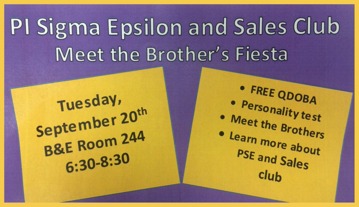 LaurelAynne's tweet image. Who doesn&apos;t like a fiesta? @WVUSalesClub &amp;amp; #PiSigmaEpsilon have one tonight (with free Qdoba and cookies). #WVU