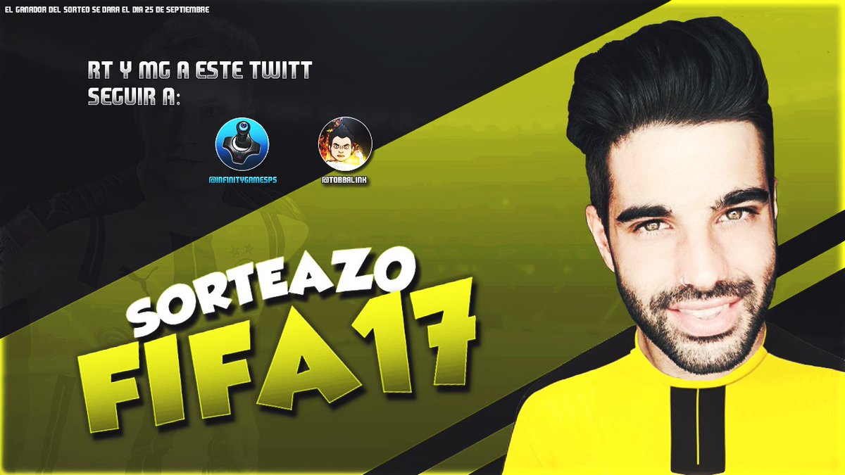 TOBBALink's tweet photo. QUERÉIS UN FIFA 17 POR VUEsTRA CARA???? aquí tenéis los requisitos que nos pide @InfinityGamesPS un abrazo y suerte a todos chavales ♥♥ https://t.co/nT1O8MCZMS