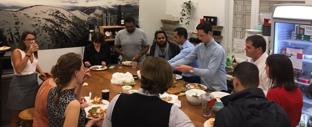space3ed's tweet image. And just like that, everyone was really digging into our #communitylunch and #networking with their #coworkers