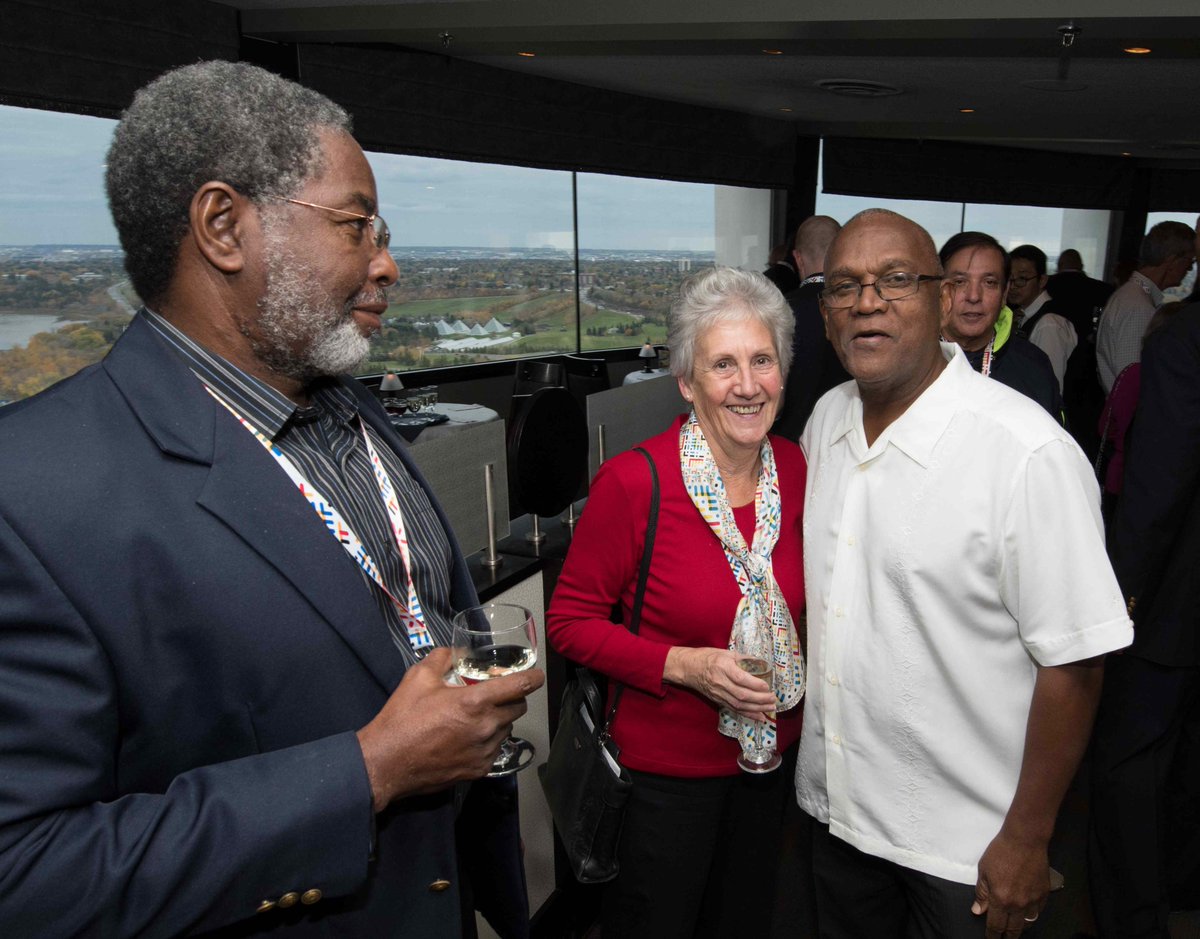 thecgf's tweet photo. CGF members and guests arrive in @CityofEdmonton for this week's #CGFAssembly. Read about the week's programme at: https://t.co/zAgSisRxa1 https://t.co/iqYPcFcX7Q