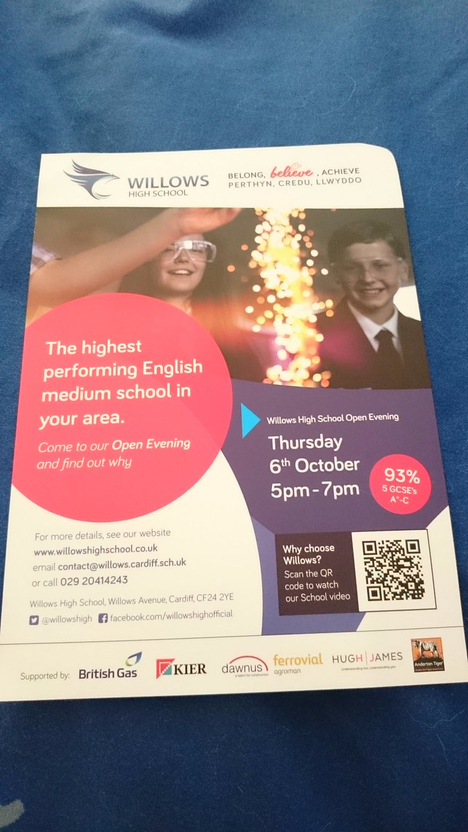 WillowsLibrary's tweet photo. The flyer arrived through my front door this morning. Looking forward to greeting parents at the @willowshigh Open Evening Thursday 6th Oct! https://t.co/LzWuLCKfP5