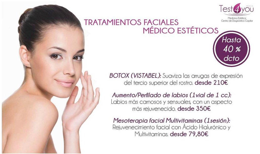 CentroTest4You's tweet photo. Comenzamos el mes de Octubre y en Test4you te ofrecemos un 40% de descuento en Tratamientos Faciales Médico Estéticos https://t.co/qK5L2zeP3p