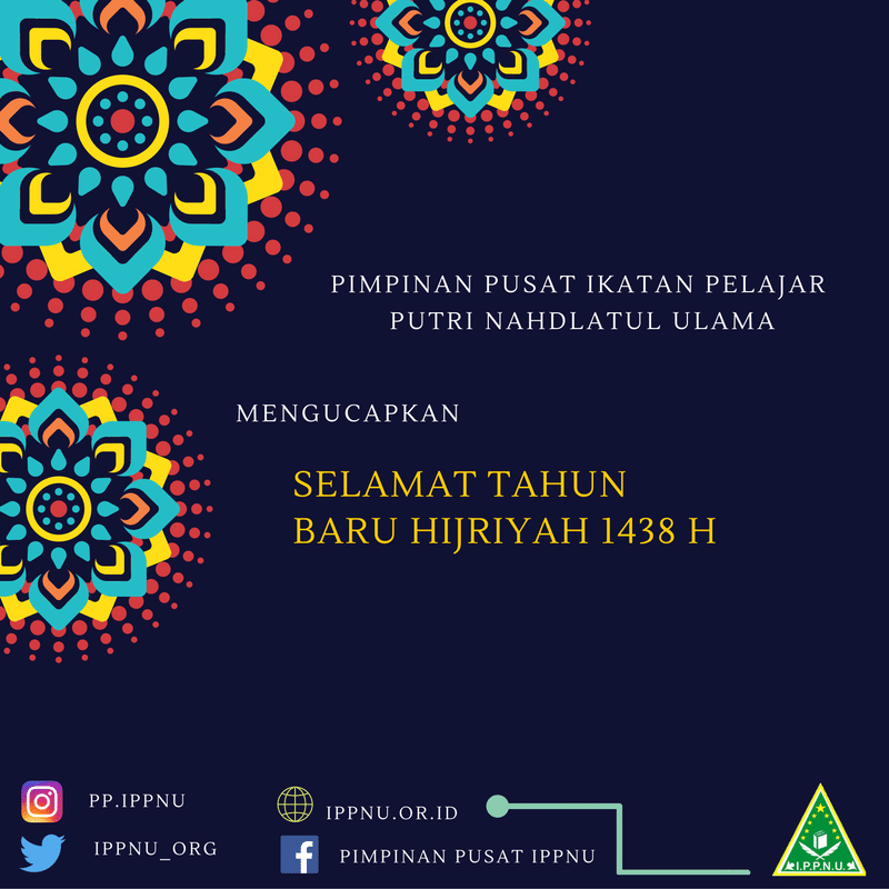 ppippnu's tweet photo. Selamat tahun baru hijriyah 1438H 😊😊😊 #ppippnu #ippnu #Hijri_New_Year https://t.co/d1zqgomwia