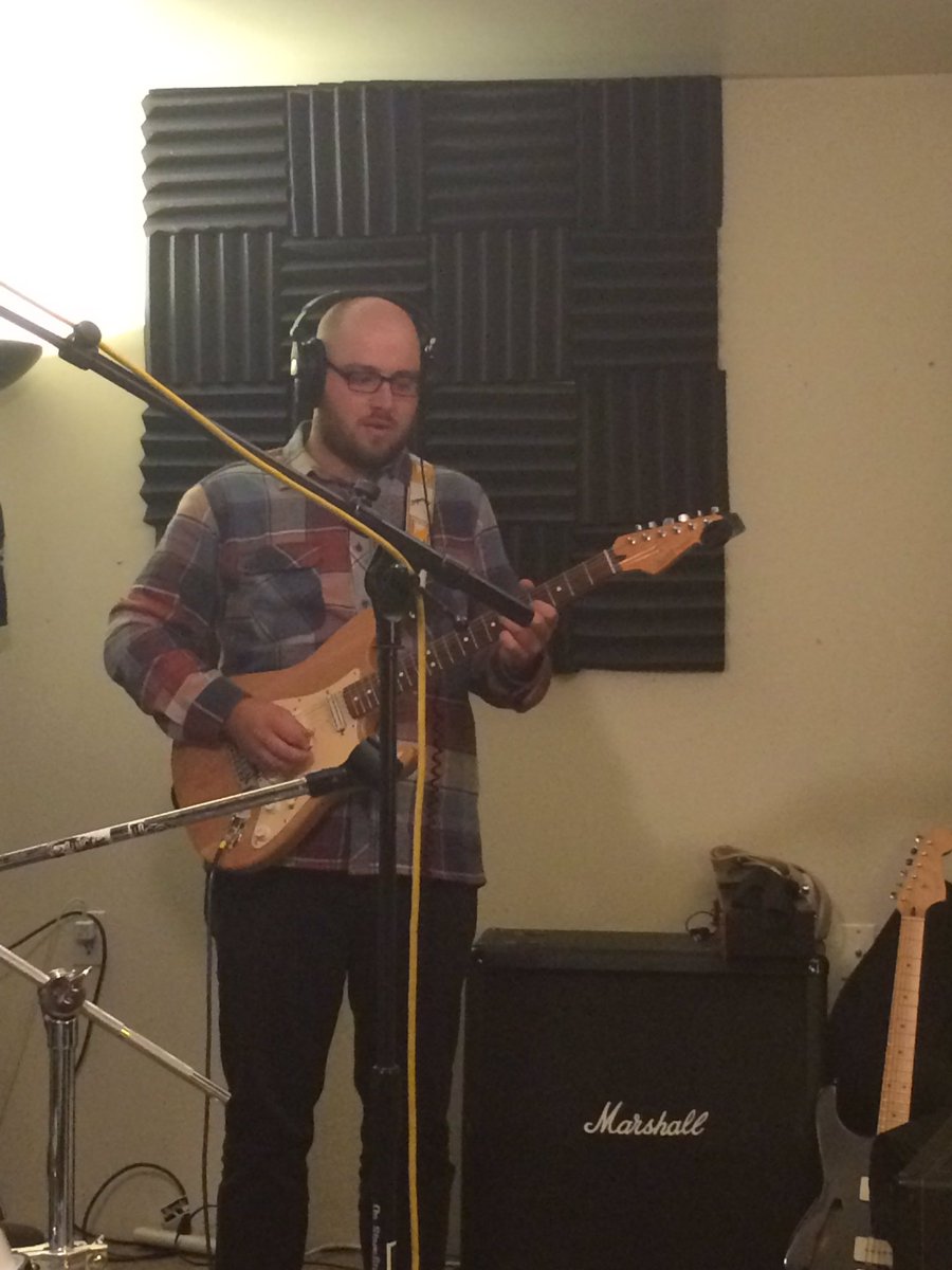 cobrahawkband's tweet photo. Andrew laying down some tracks in the studio! #cobrahawk #album1 #fender #vox https://t.co/oFlVzHgFKQ