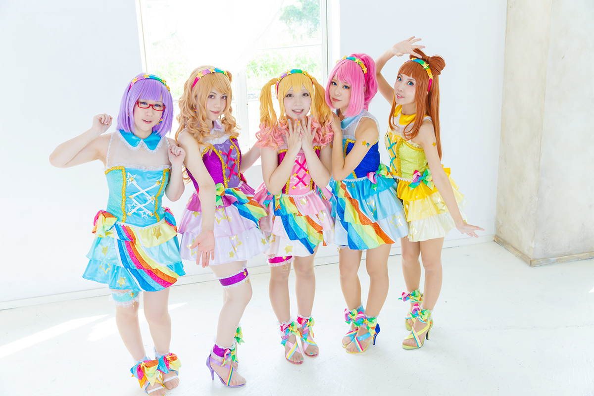 Puka コスプレ アイカツスターズ ステップワンピ すごく衣装が可愛く写ってて頑張ってよかった 靴までお揃いでかわいいからみてくれ ゆめ ちづるさん ローラ サトさん あこ ひづきさん 小春 87さん 真昼 Puka Aikatsu T